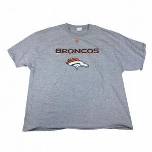 NFL Denver Broncos Tee Men’s 2XL Grey Cotton Sports Streetwear Football Fan Top